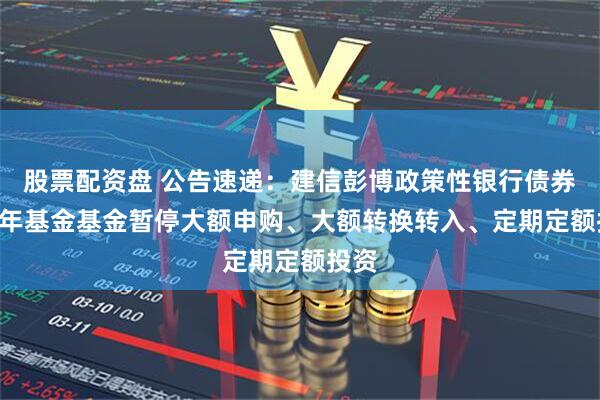股票配资盘 公告速递：建信彭博政策性银行债券1-5年基金基金暂停大额申购、大额转换转入、定期定额投资